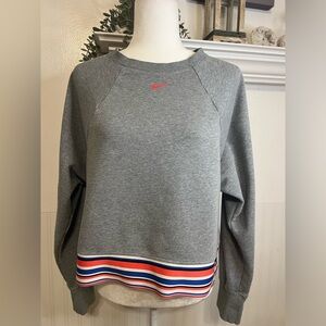 Nike Women's Dri-fit Get Fit Fleece Striped Cropped Sweatshirt / Gray / Size: M